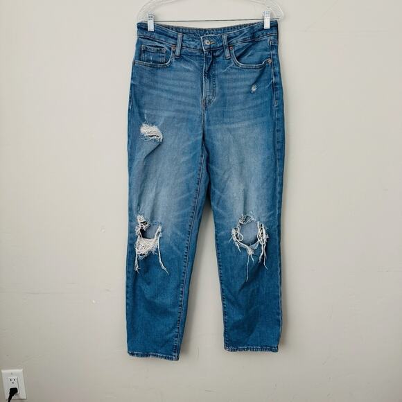 Old Navy High Rise OG Loose Distressed Jeans Women’s Size 10 - Picture 1 of 8